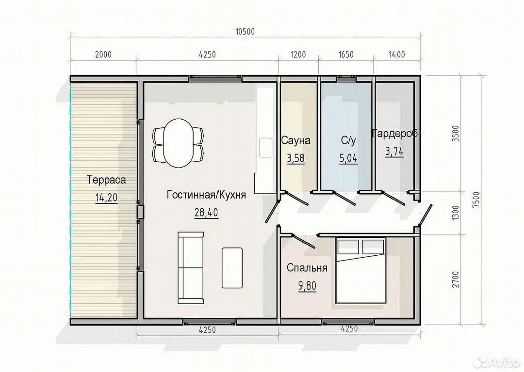 Каркасный дом Лесная гавань 78.2 м² - фото 5