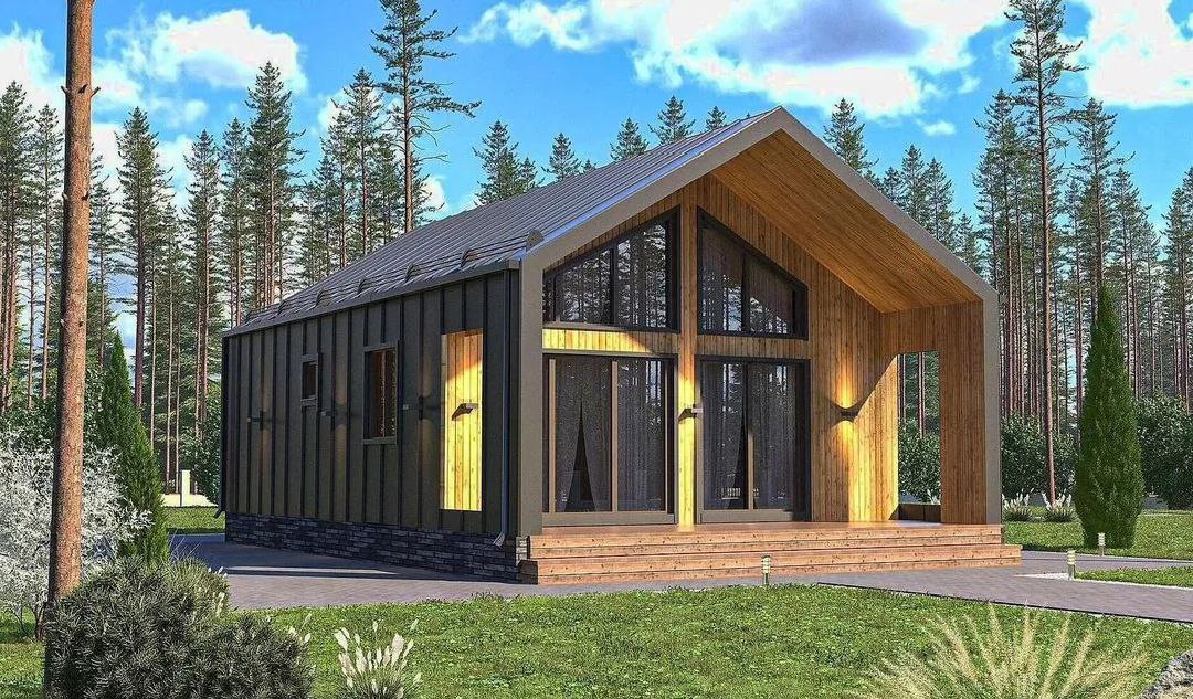 Каркасный дом Лесная гавань 78.2 м² - фото 2