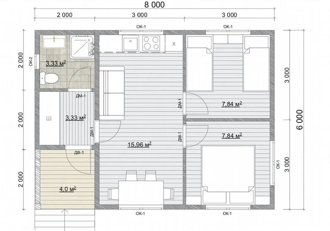 Каркасный дом Каркасный дом 48 м² 48 м² - фото 3