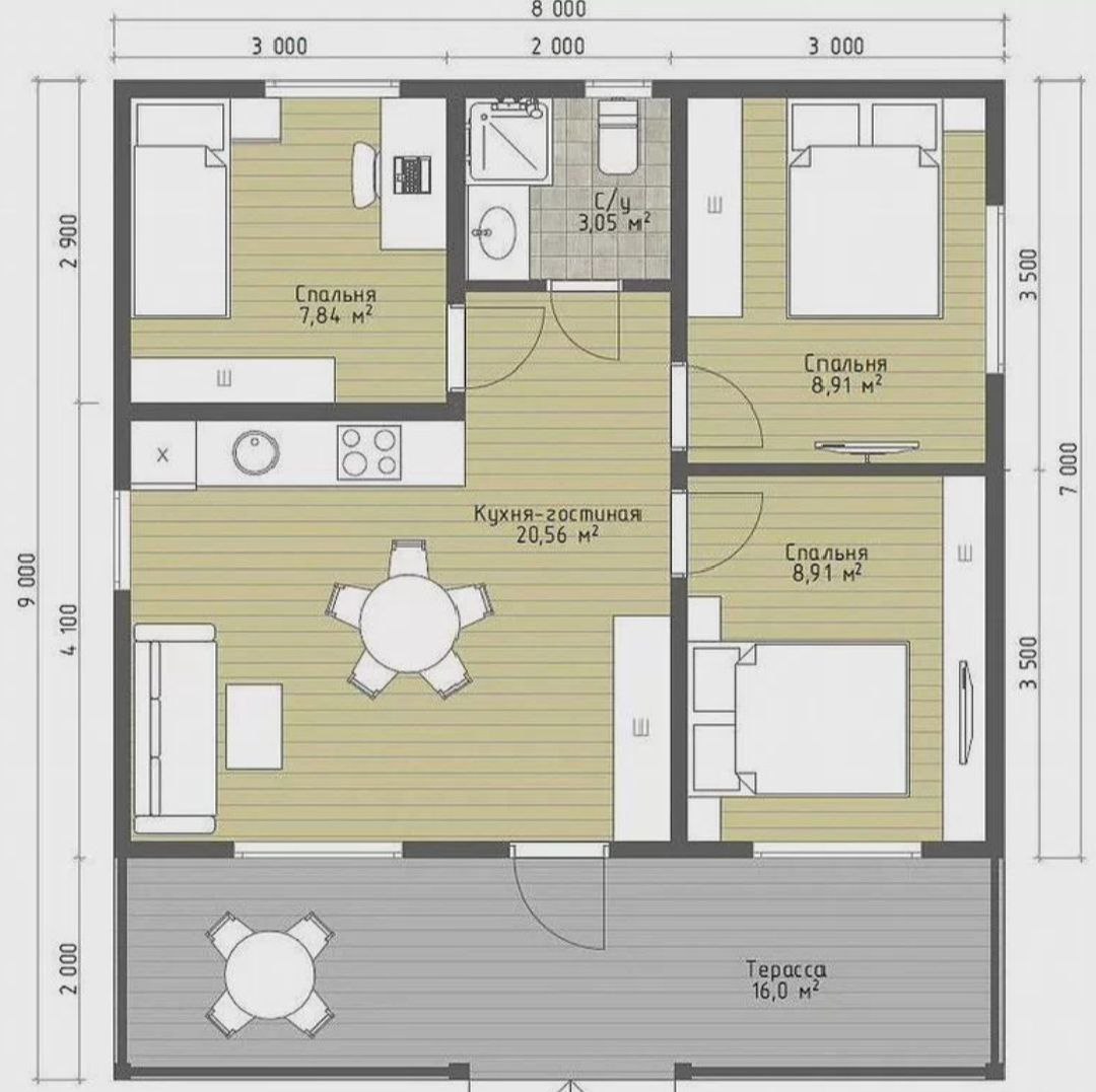 Каркасный дом Каркасный дом в стиле шале 72 м² - фото 8