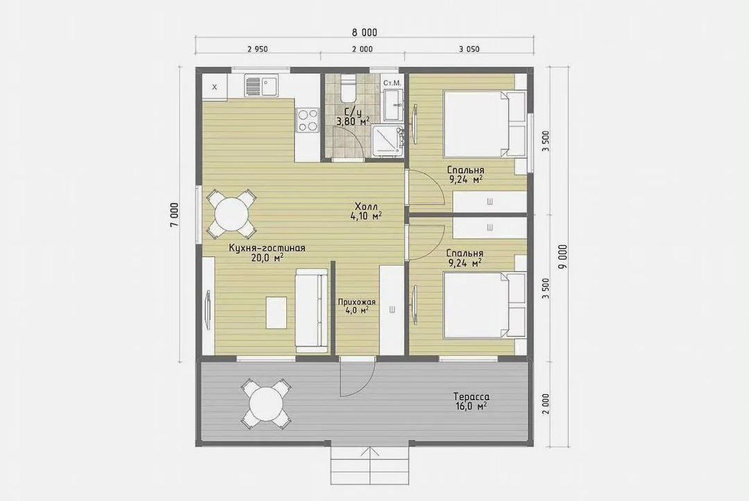 Каркасный дом Каркасный дом в стиле шале 72 м² - фото 7